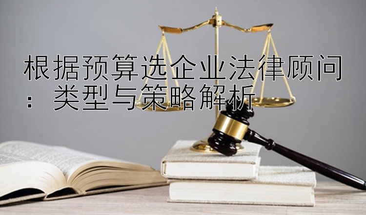 根据预算选企业法律顾问：类型与策略解析