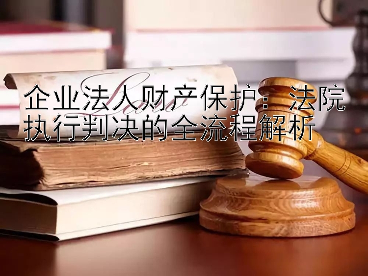 企业法人财产保护：法院执行判决的全流程解析